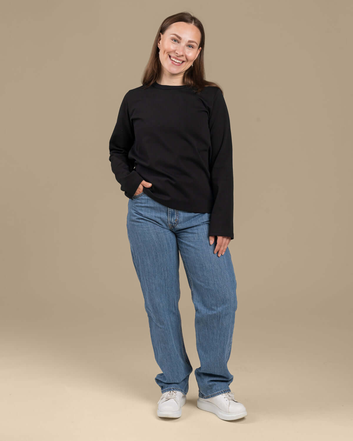 Arki pitkähihainen t-paita, musta Toive