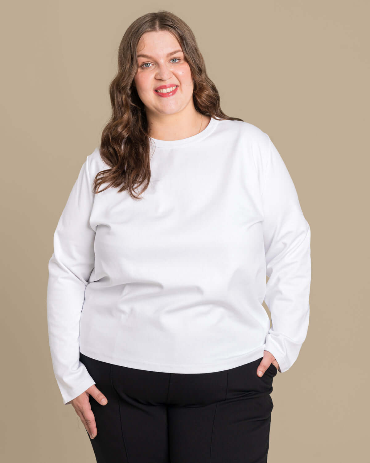 Arki pitkähihainen t-paita, valkoinen Toive