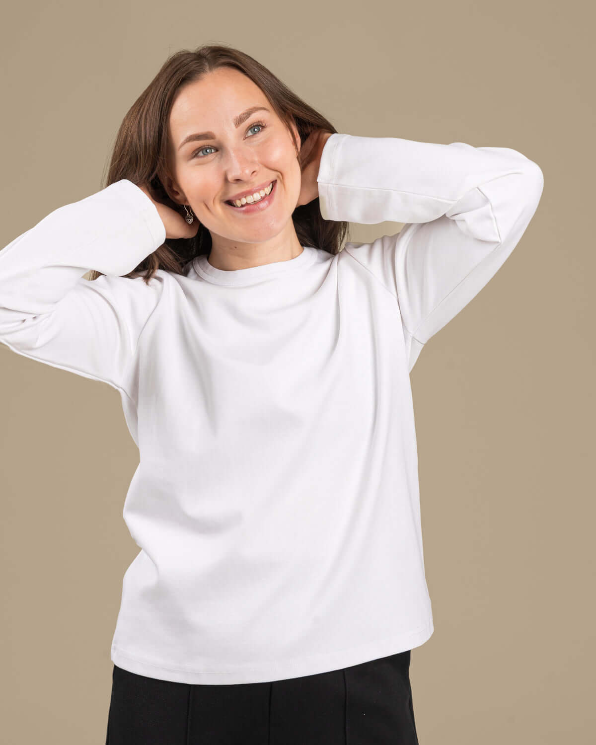 Arki pitkähihainen t-paita, valkoinen Toive