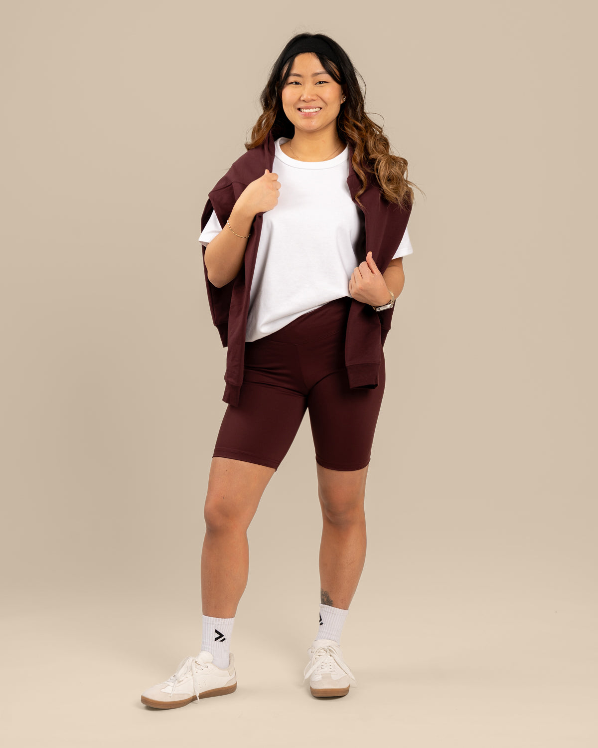 Biker shortsit, burgundy