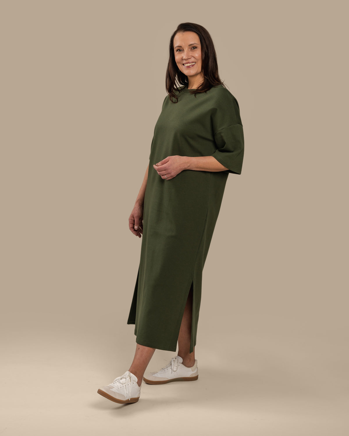 Boxy dress, khaki