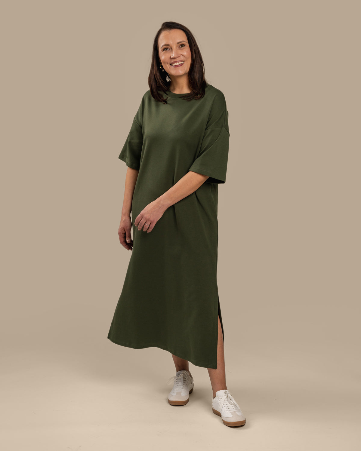 Boxy dress, khaki