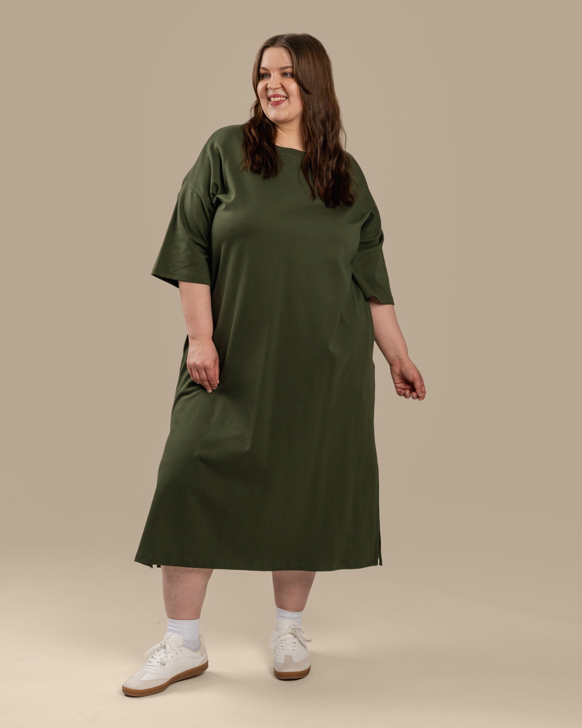 Boxy dress, khaki