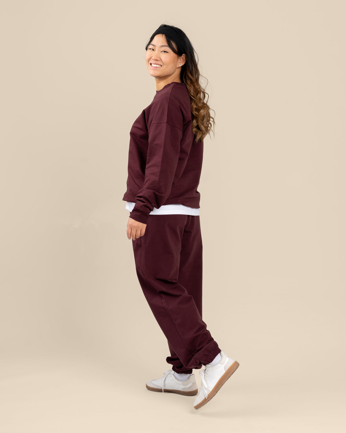 Collegehousut, burgundy