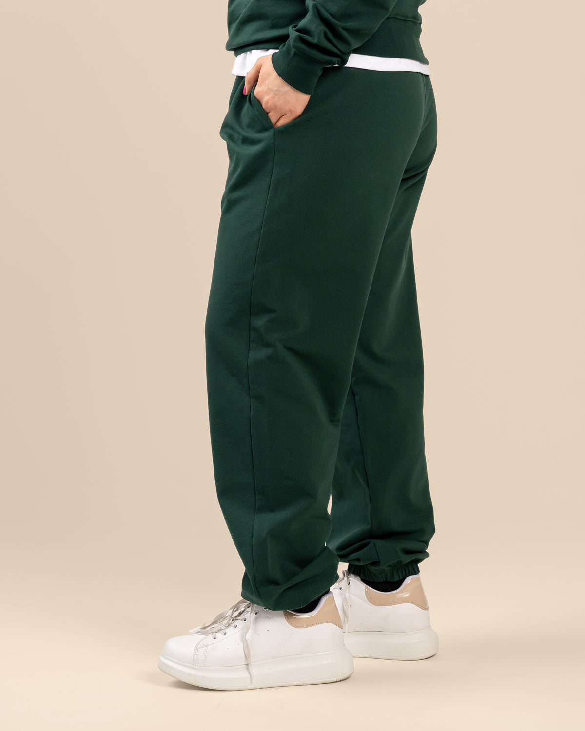 Collegehousut, tummanvihreä