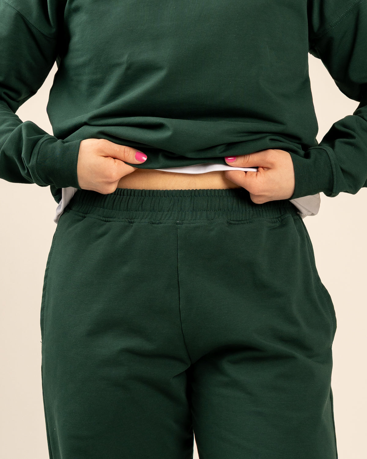 Collegehousut, tummanvihreä