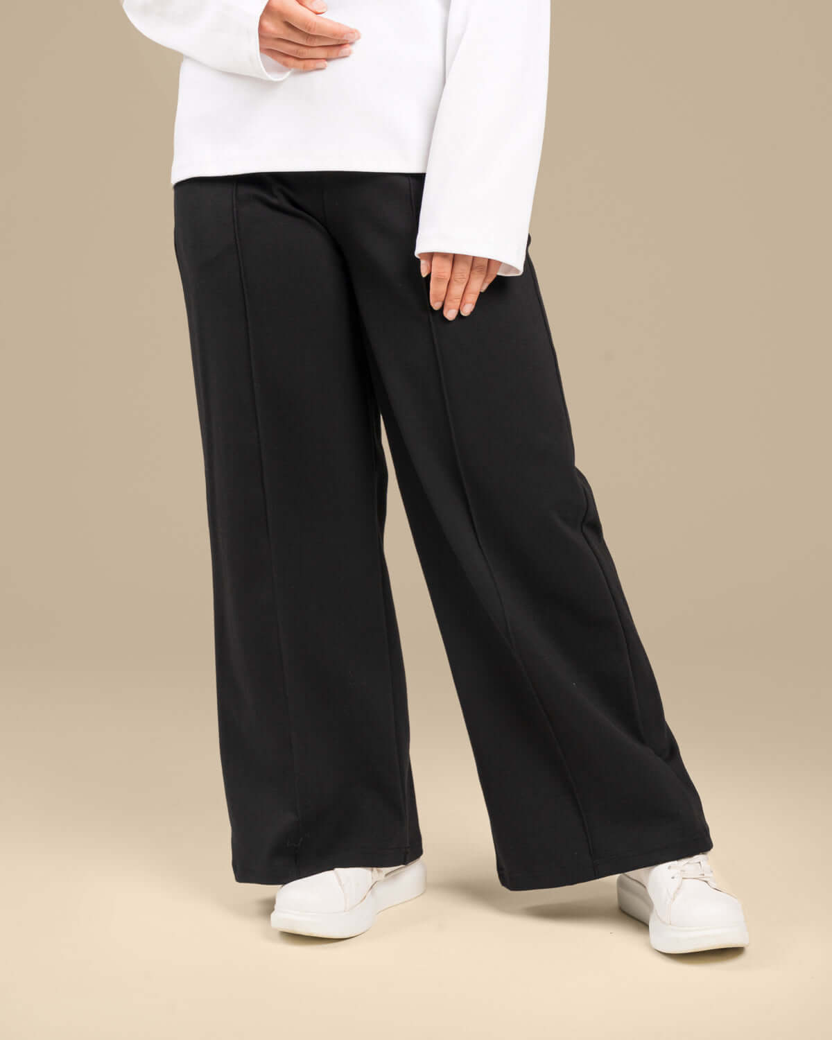 Laskoshousut leveät, musta Toive