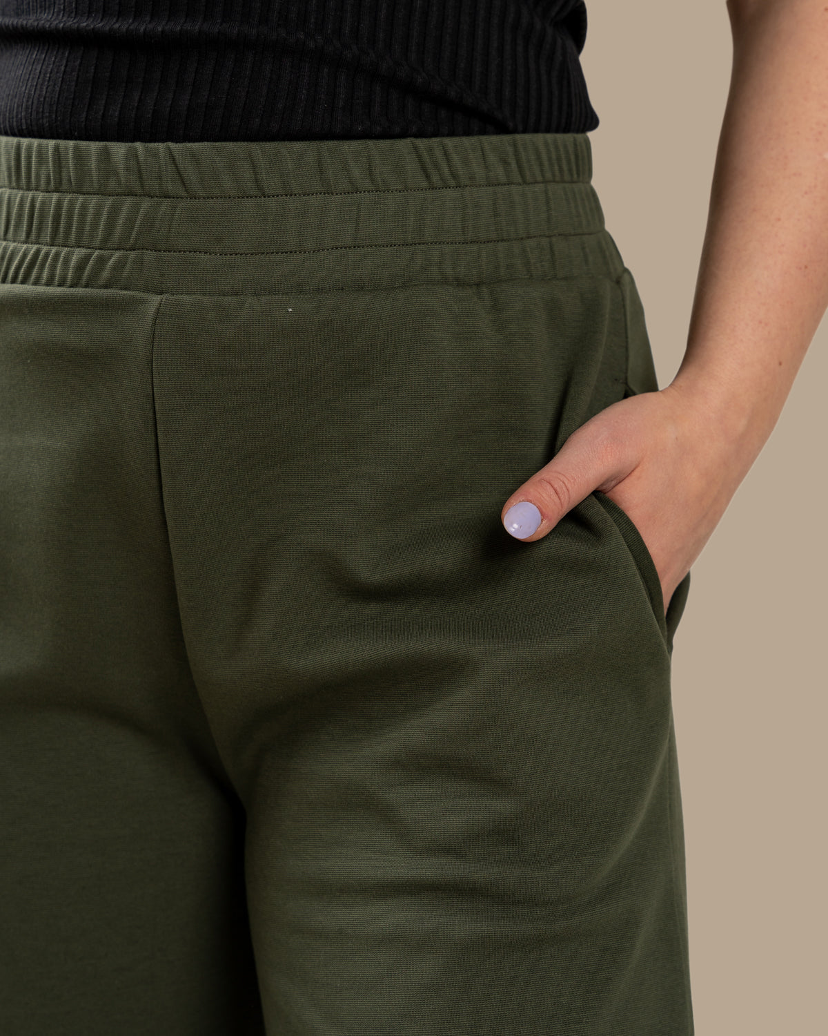 Leveät housut, khaki Toive