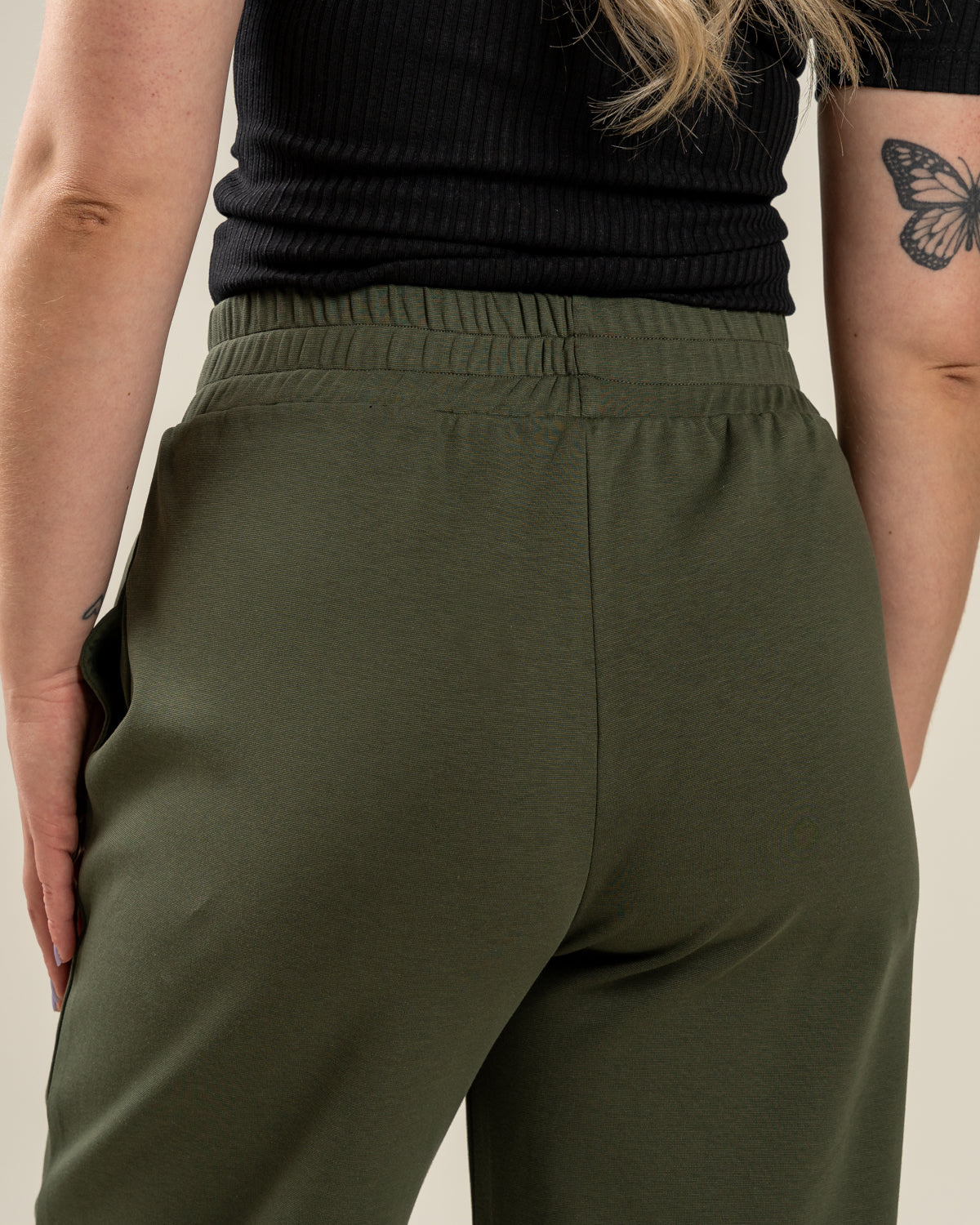 Leveät housut, khaki Toive