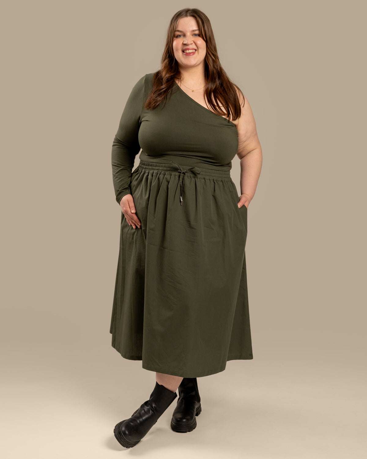 Popliinihame, khaki Toive.