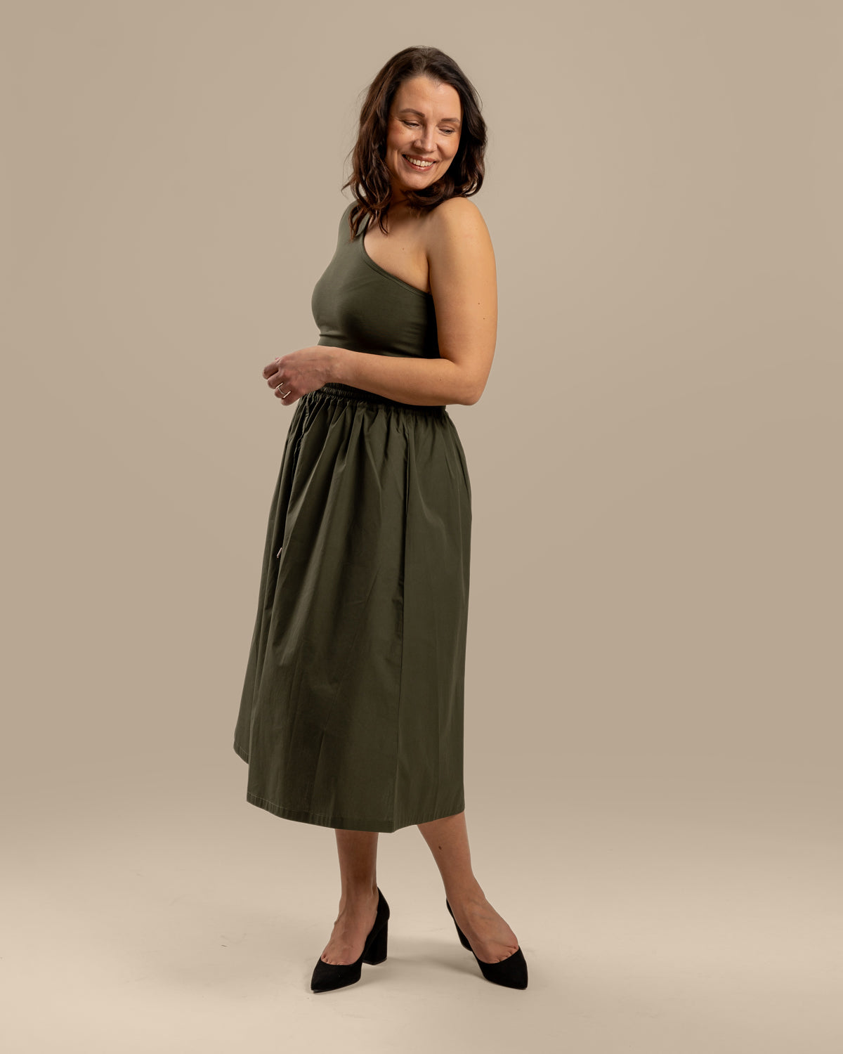 Popliinihame, khaki Toive