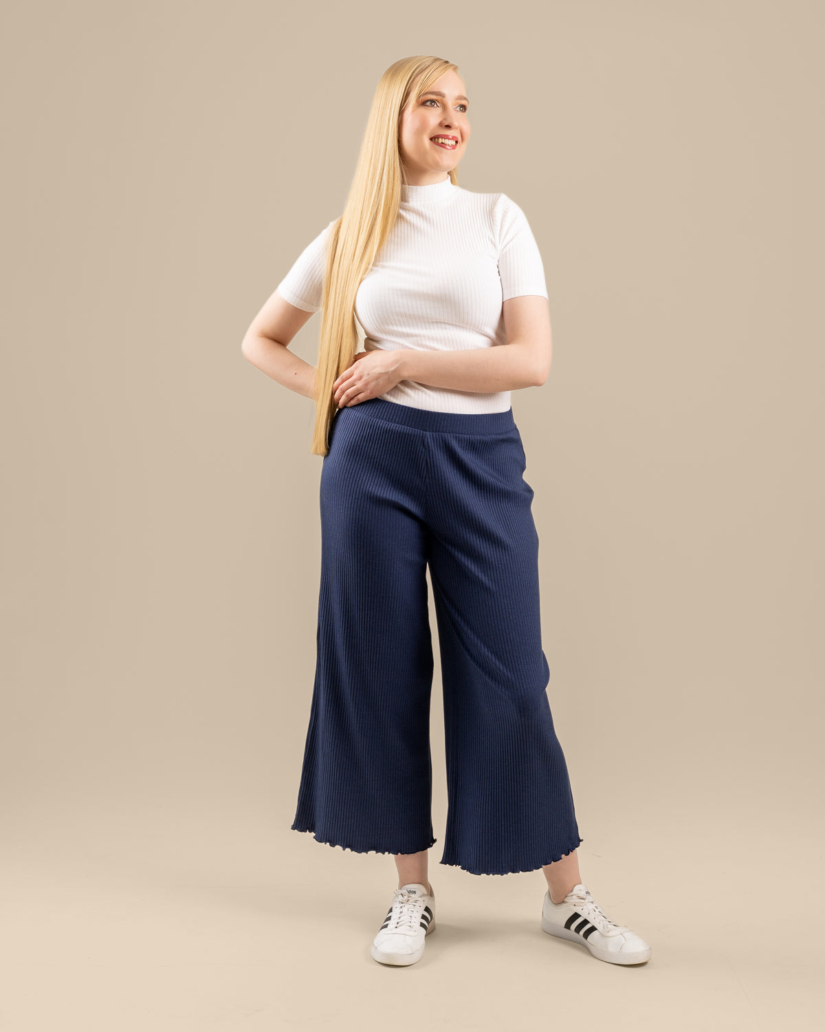 Ribbi culottes pitkä, meri