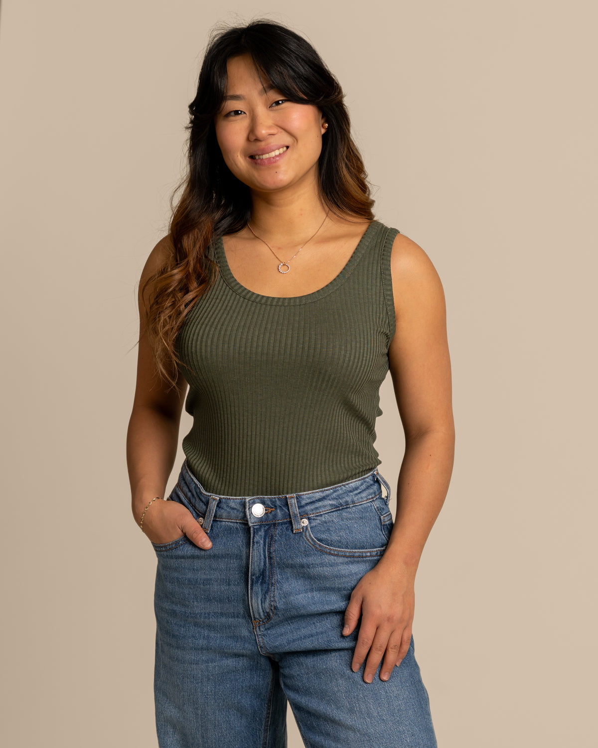 Ribbitoppi avara, khaki