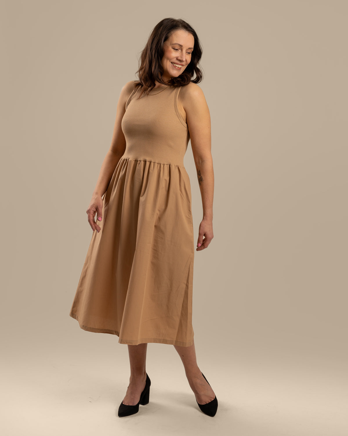 Toppimekko popliini, beige Toive