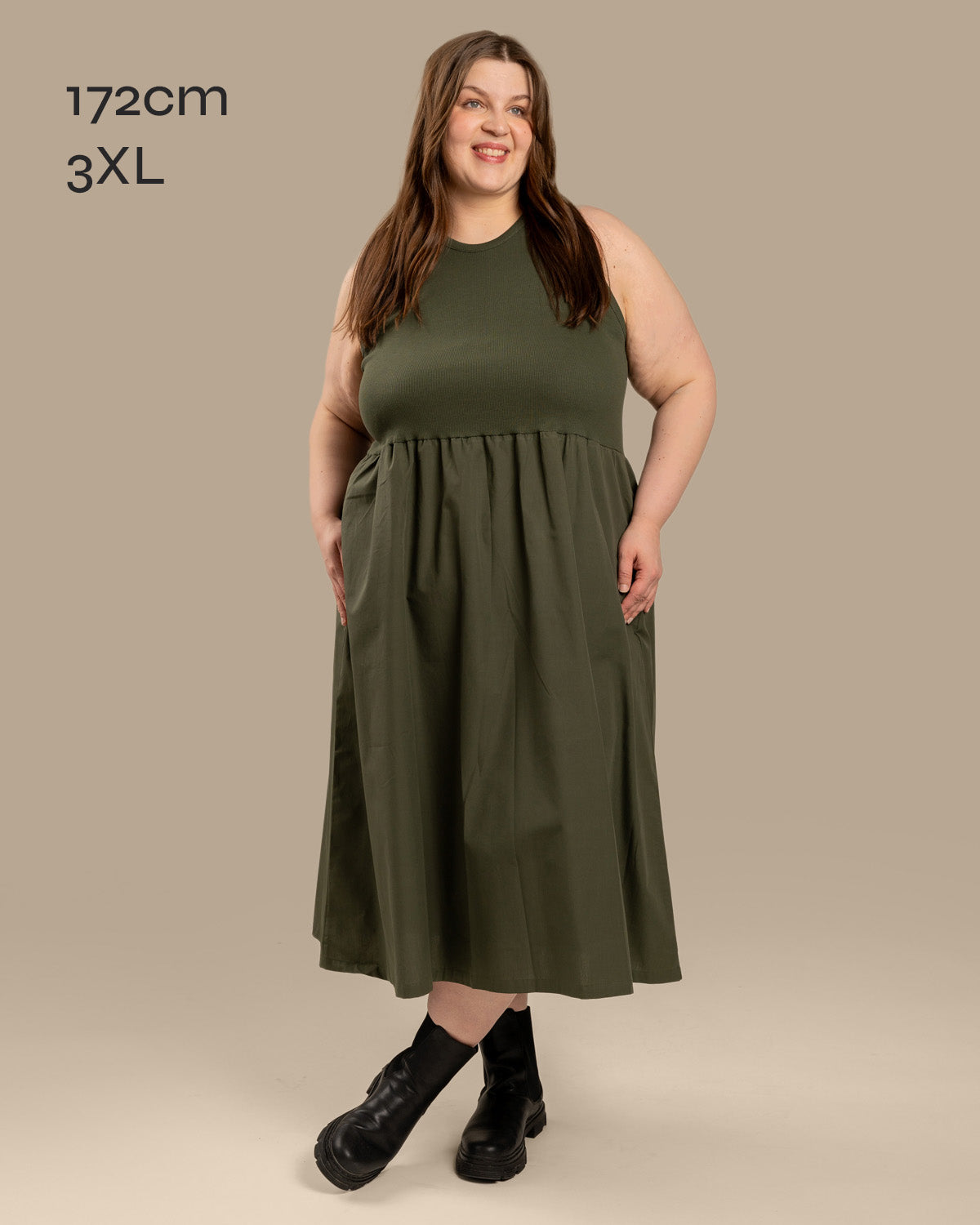 Toppimekko popliini, khaki Toive