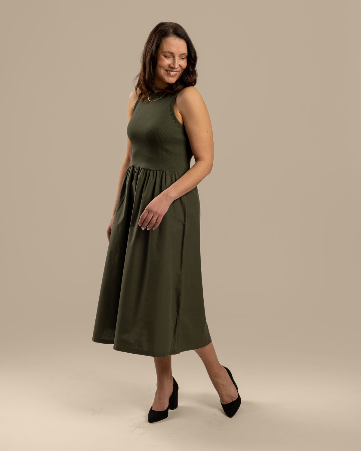 Toppimekko popliini, khaki Toive