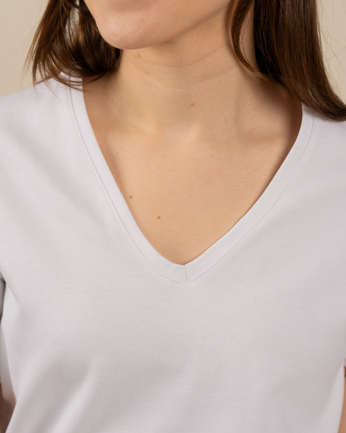 V-pääntie t-paita, valkoinen Toive