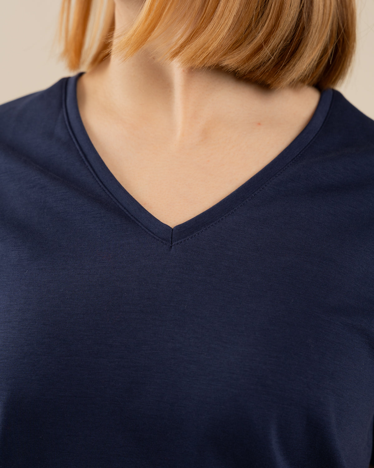 V-pääntie t-paita, meri Toive