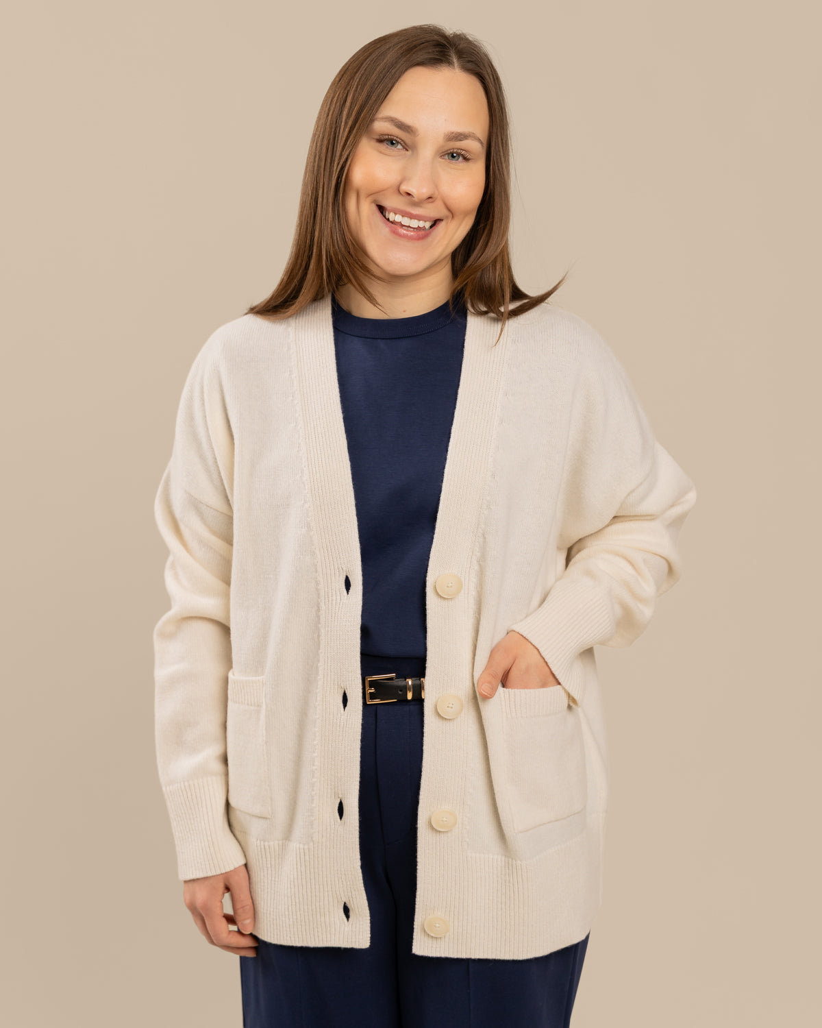 Kaste neuletakki, valkoinen Toive