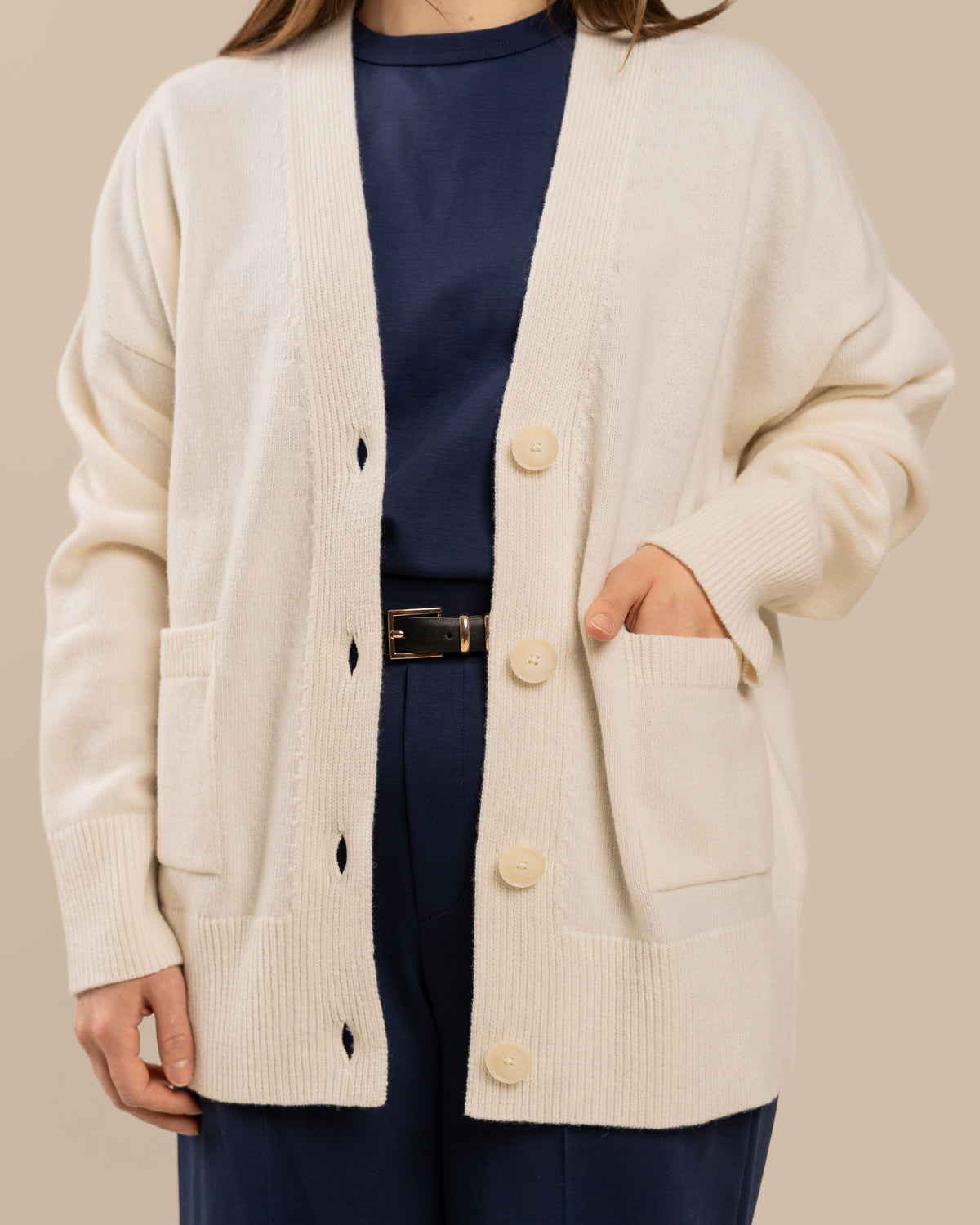 Kaste neuletakki, valkoinen Toive