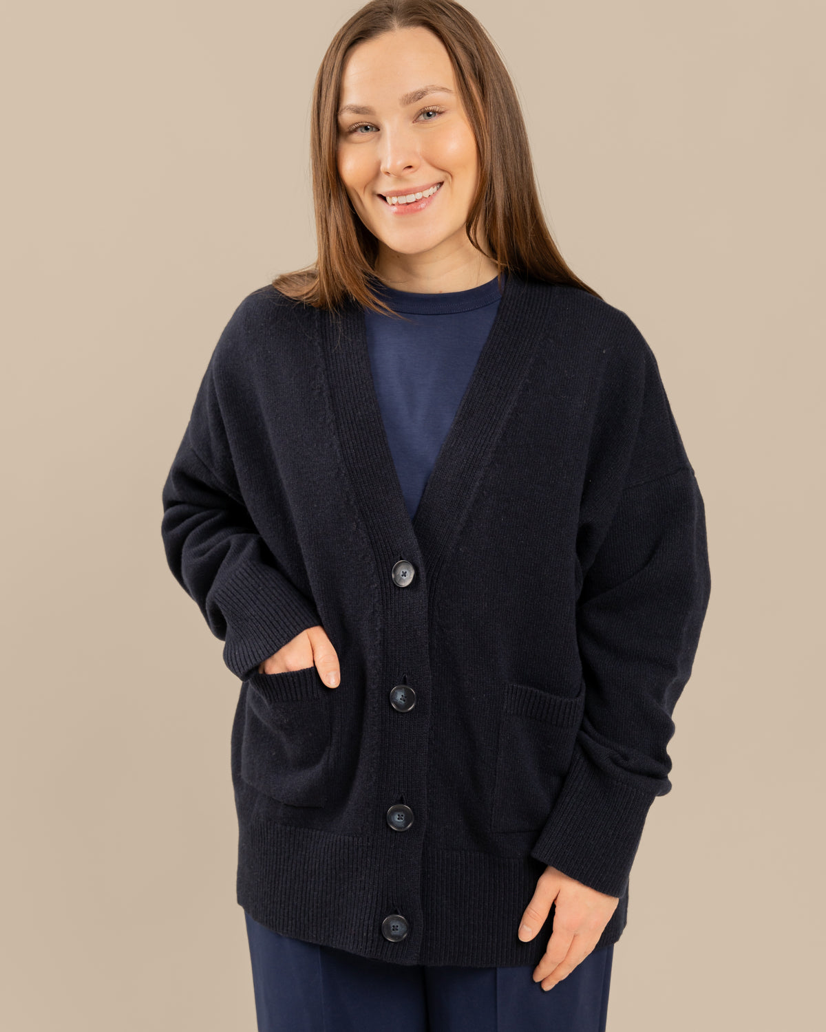 Kaste neuletakki, tummansininen Toive