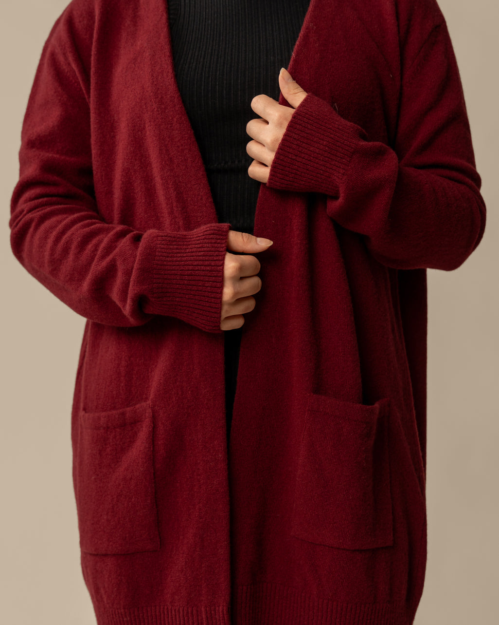 Tyyni neuletakki, burgundy Toive