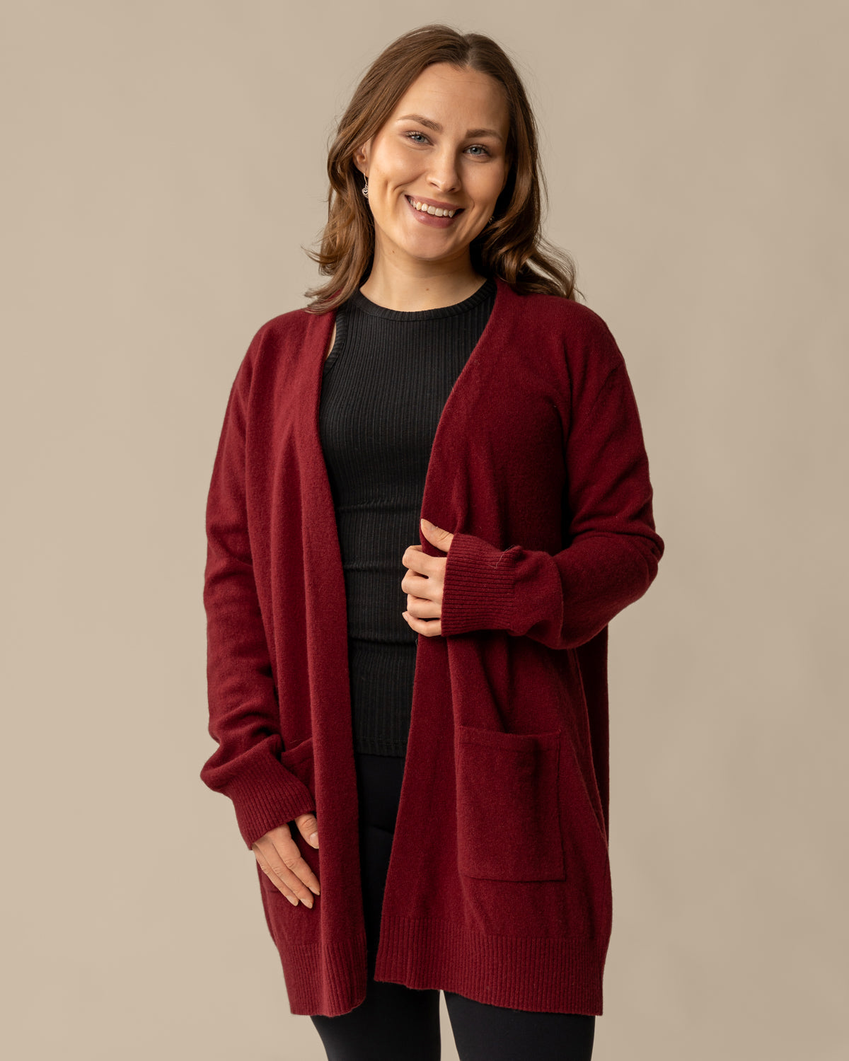 Tyyni neuletakki, burgundy Toive