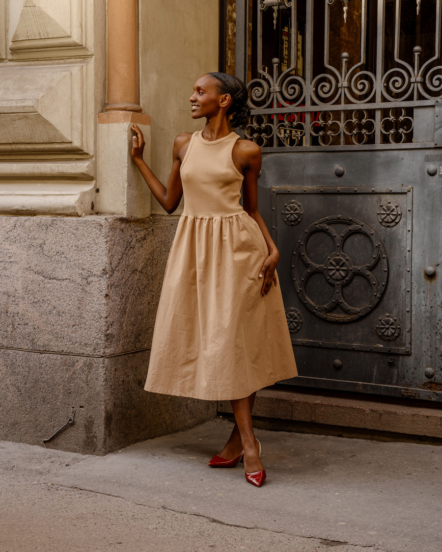 Toppimekko popliini, beige Toive
