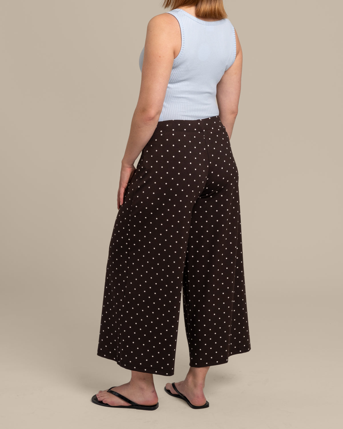 Culottes, ruskea pilkku