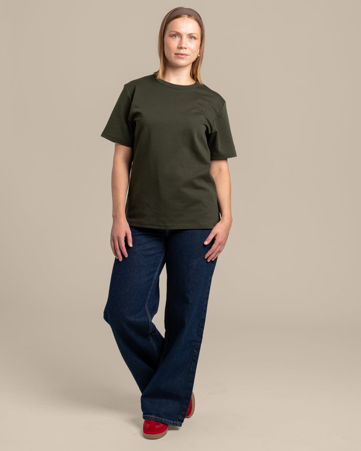 Ajaton t-paita, syvä khaki