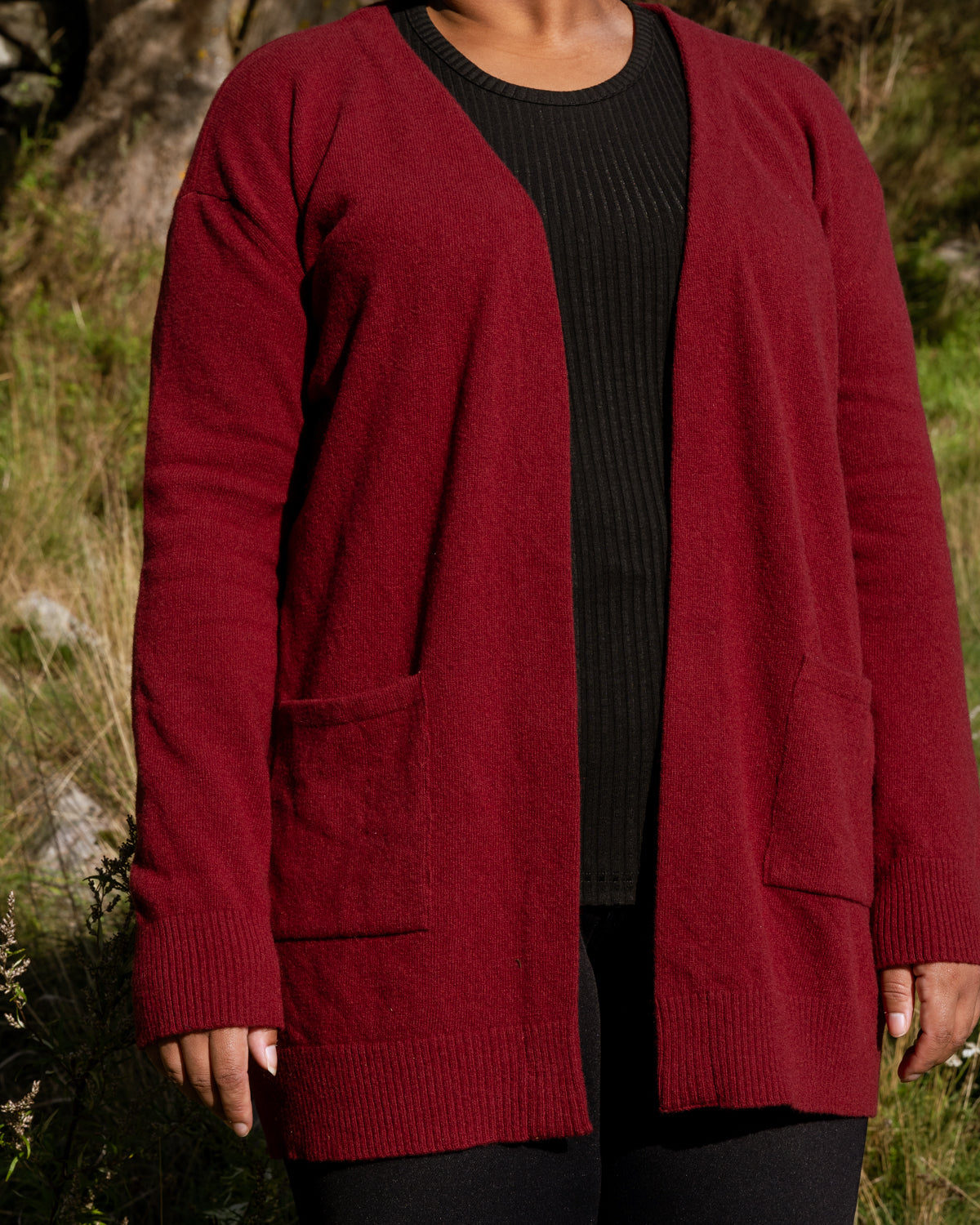 Tyyni neuletakki, burgundy Toive