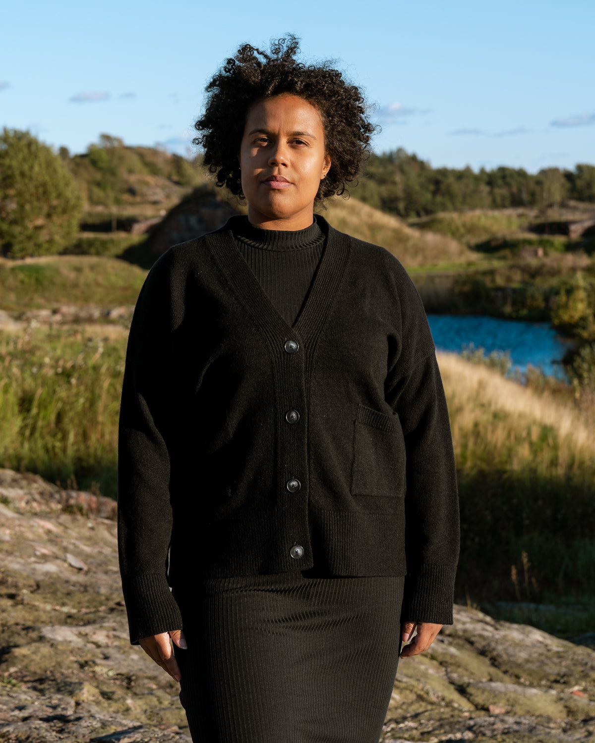 Kaste neuletakki, musta Toive