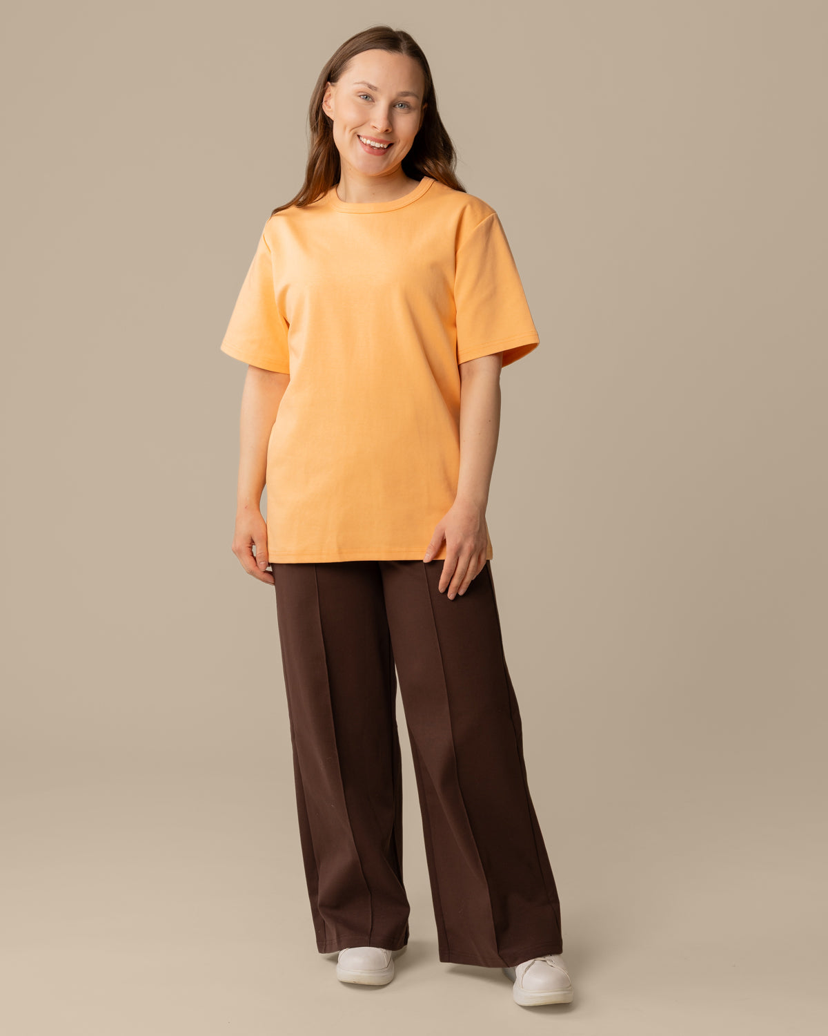 Ajaton t-paita, aprikoosi 