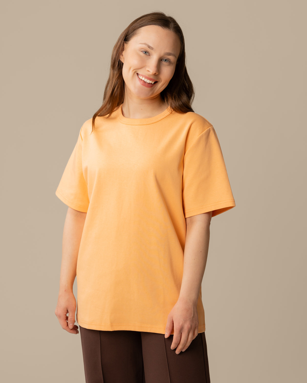 Ajaton t-paita, aprikoosi 