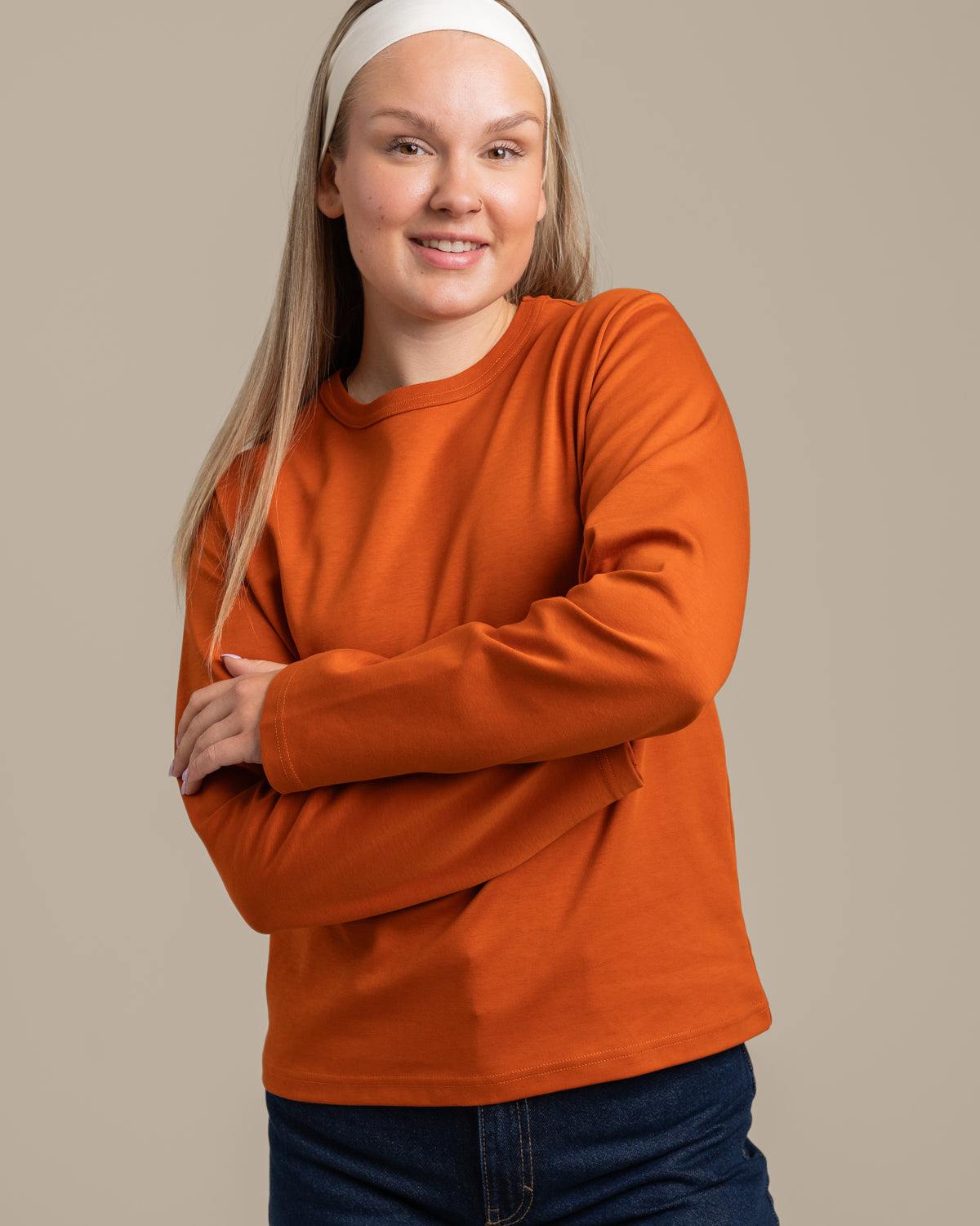 Arki long-sleeved t-shirt, burnt orange