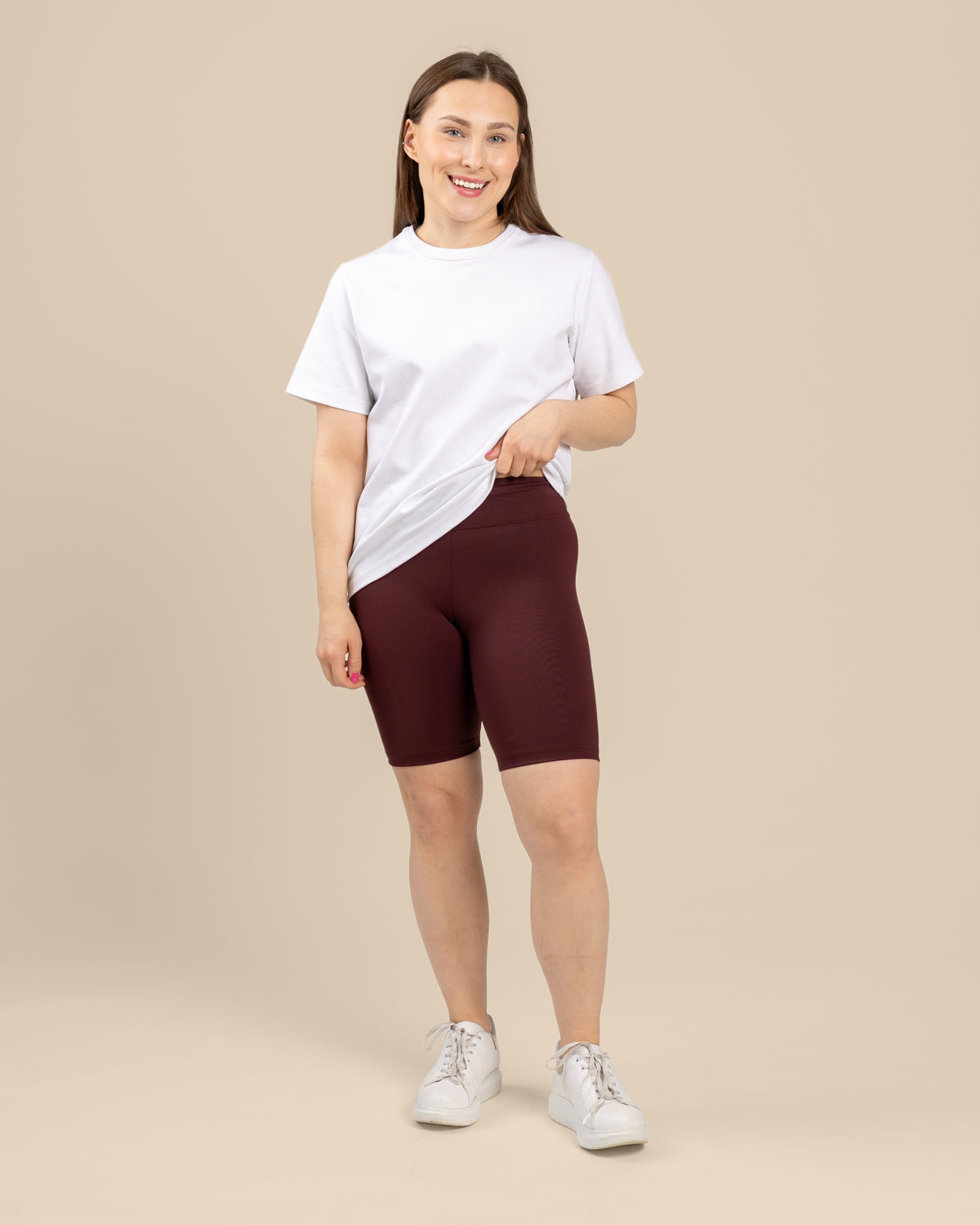 Biker shortsit, burgundy