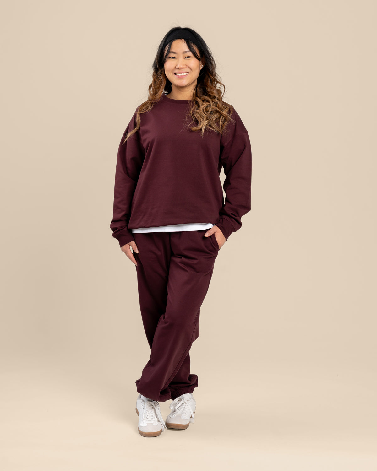 Collegehousut, burgundy