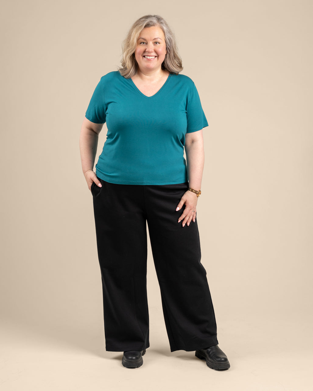 Hento t-paita, vaalea petrooli Toive