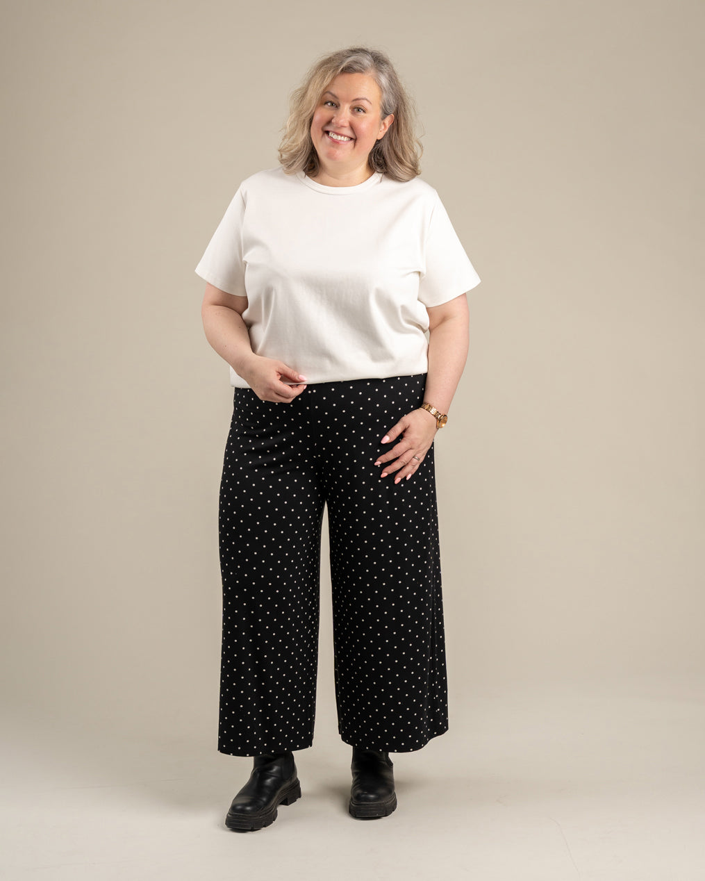 Hento culottes, musta pilkku Toive