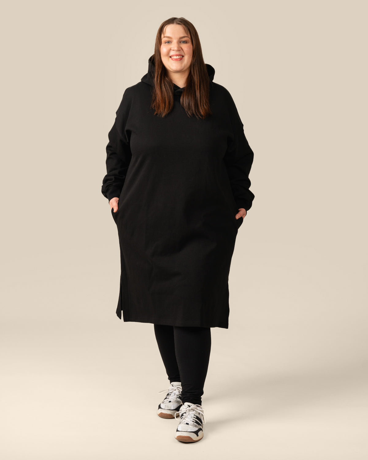 Hoodie dress, black