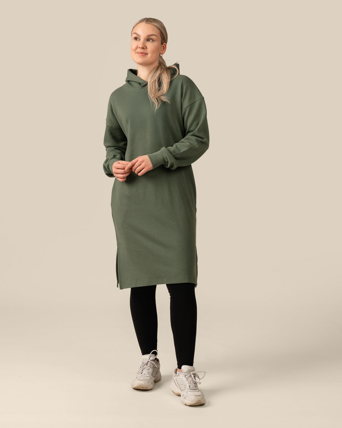 Hoodie dress, sage green