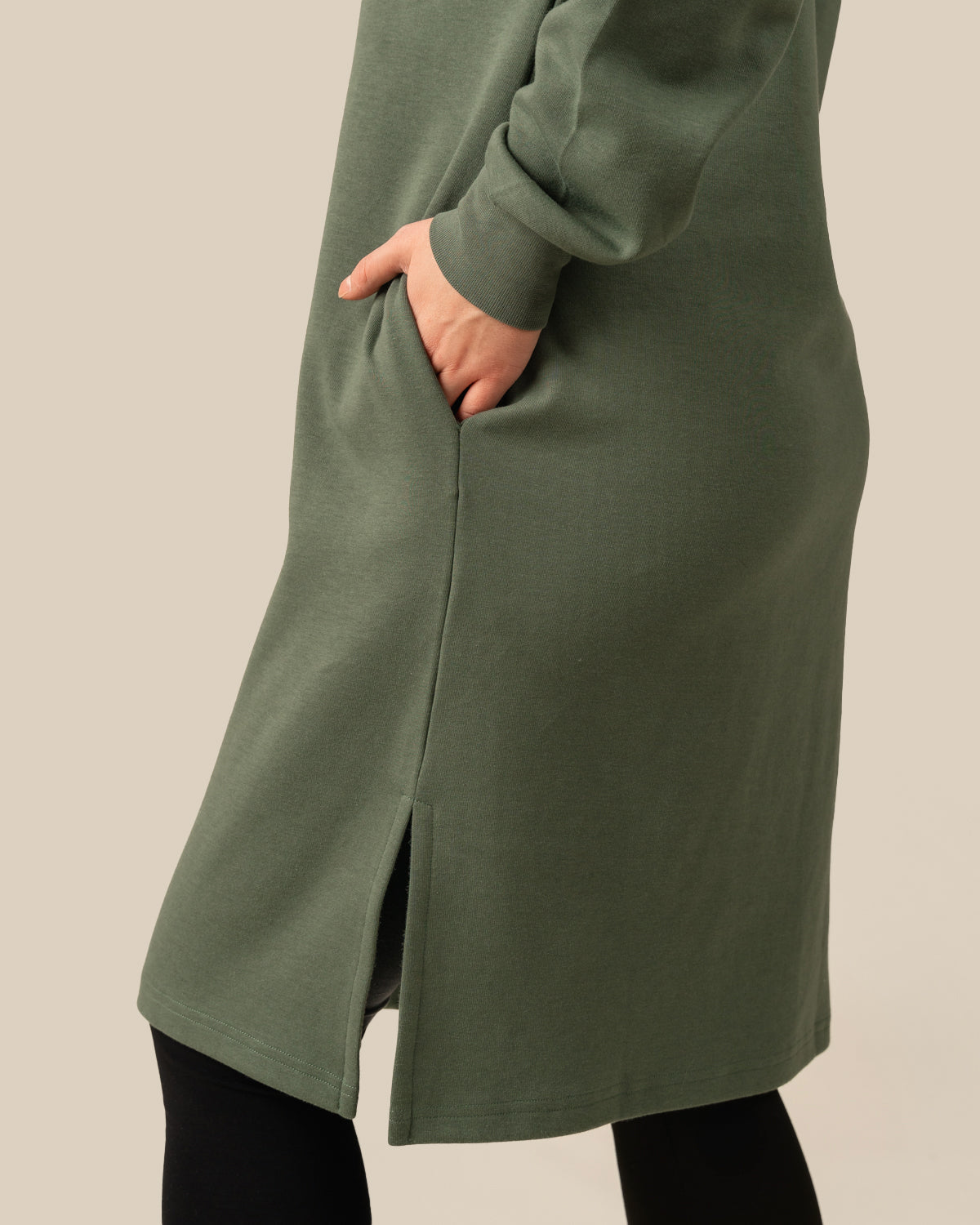 Hoodie dress, sage green