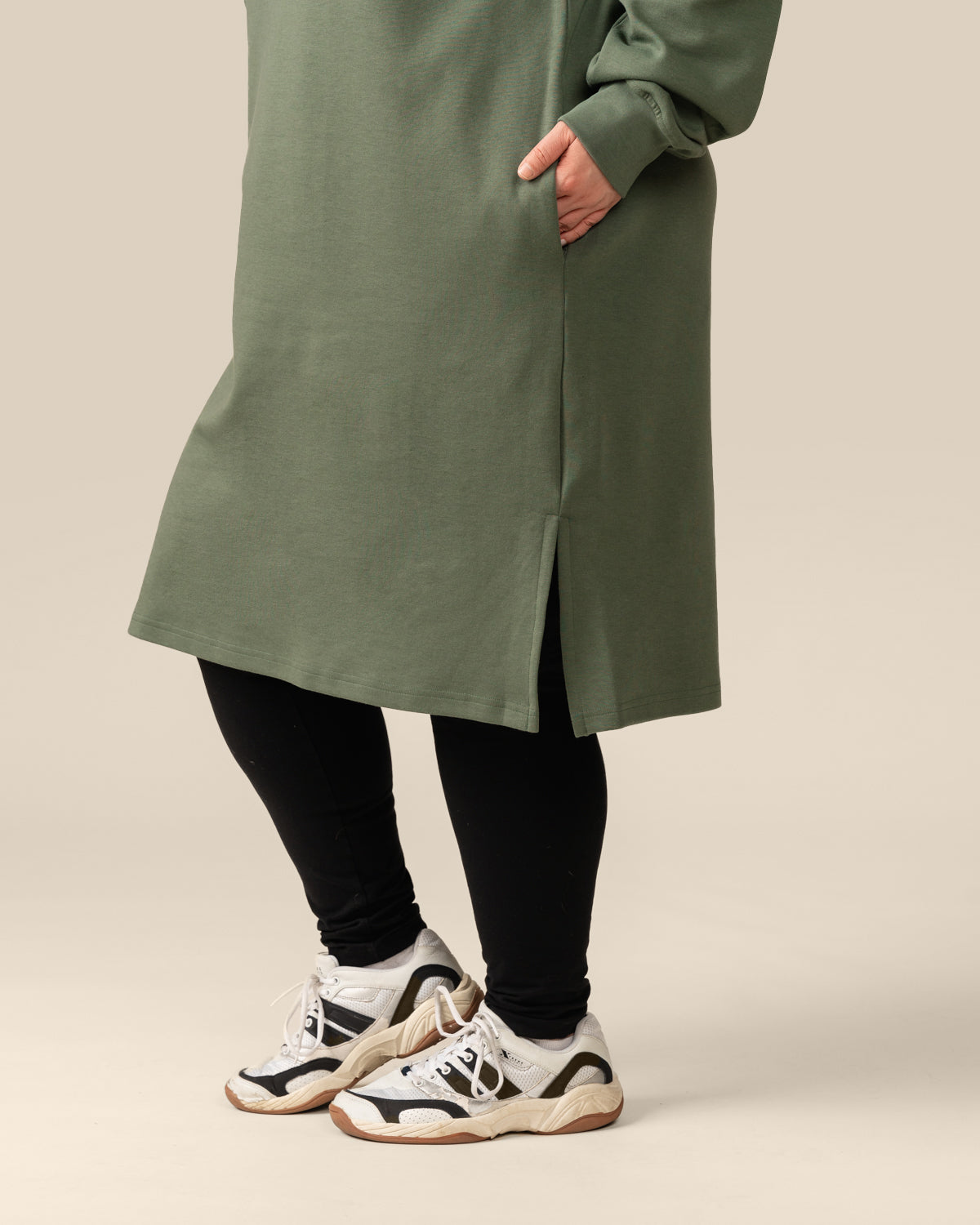 Hoodie dress, sage green