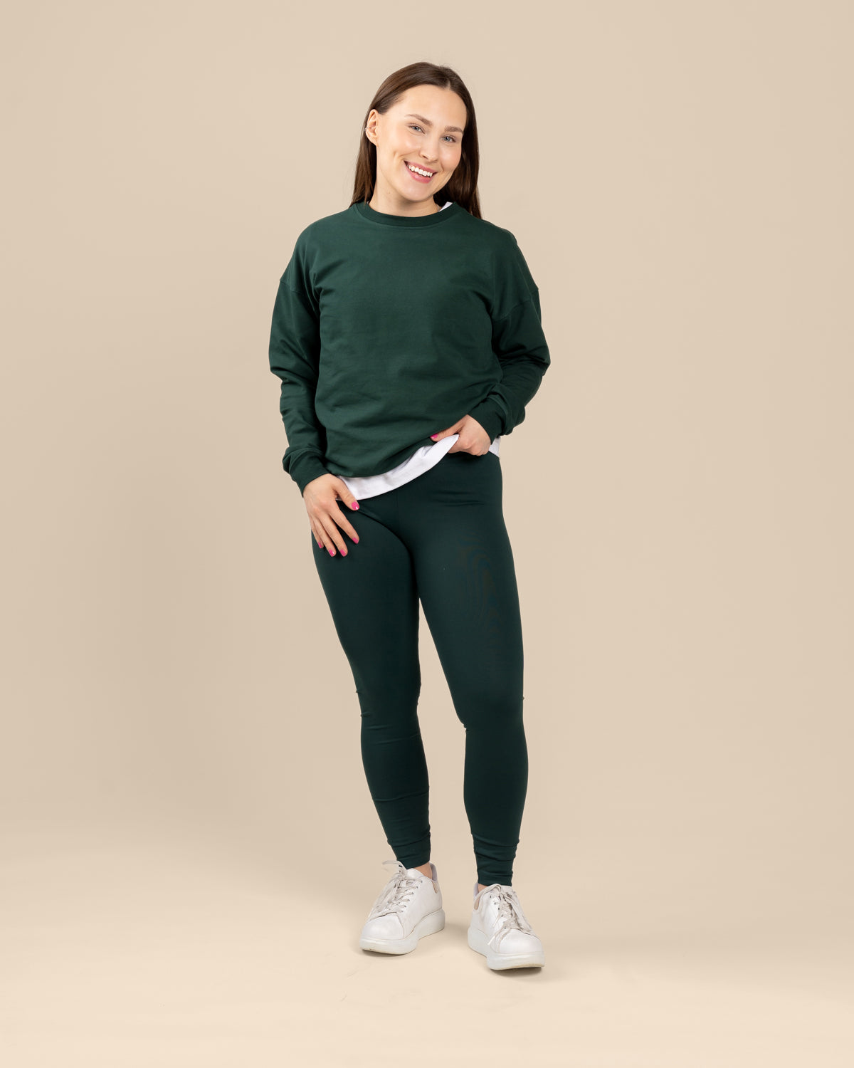 Lyhyet viininpunaiset leggingsit 