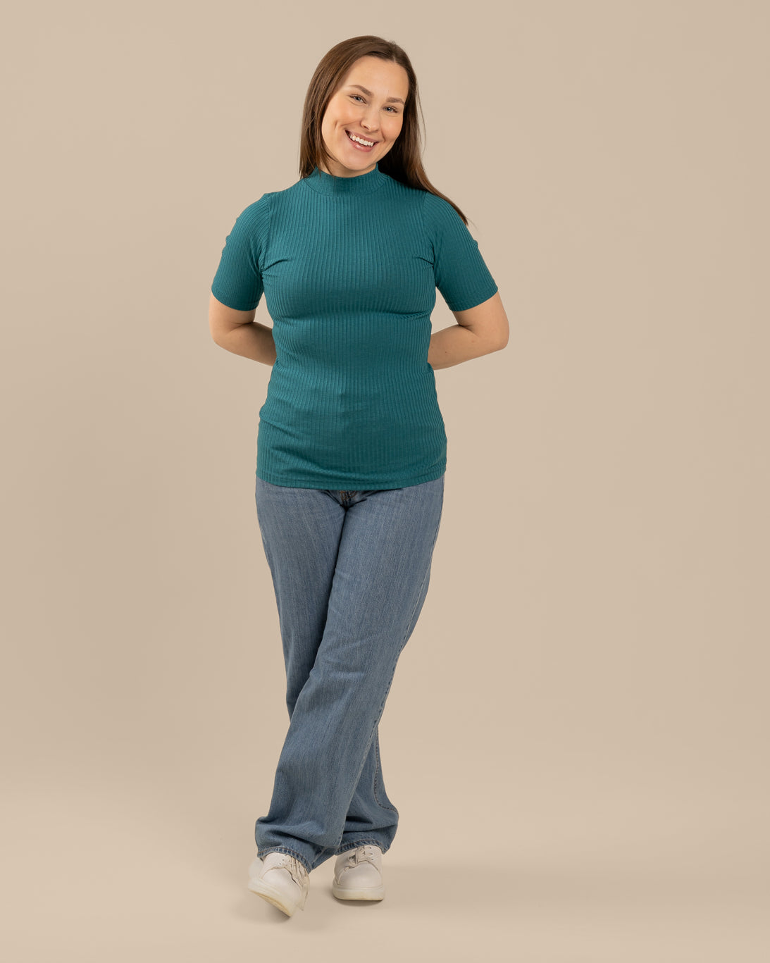 Ribbi t-paita, vaalea petrooli Toive