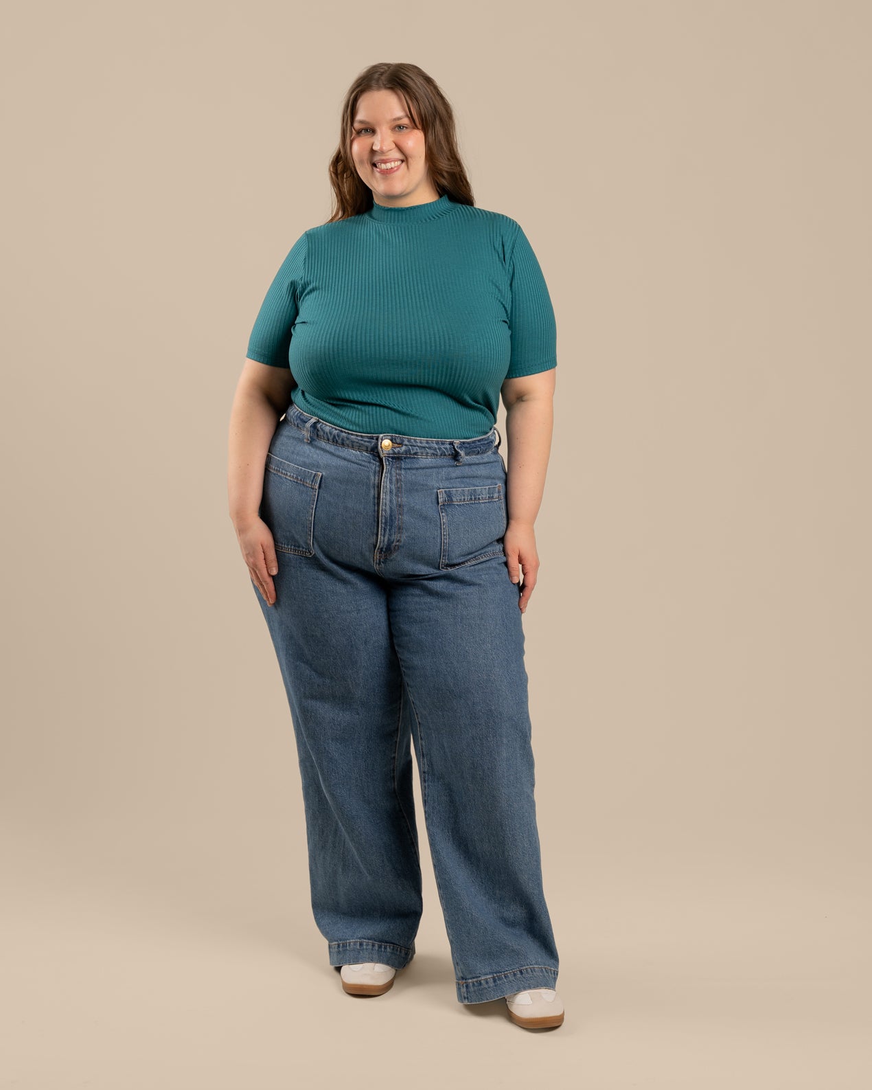 Ribbi t-paita, vaalea petrooli Toive