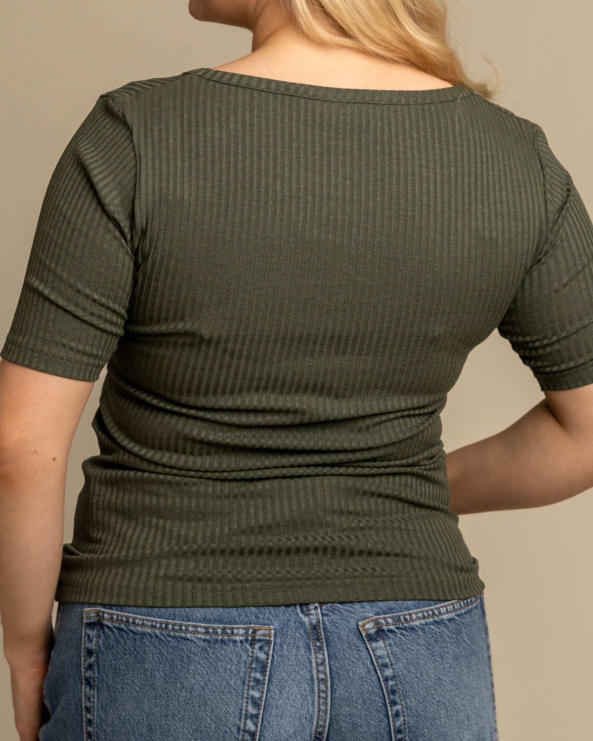 Ribbi t-paita avara, khaki