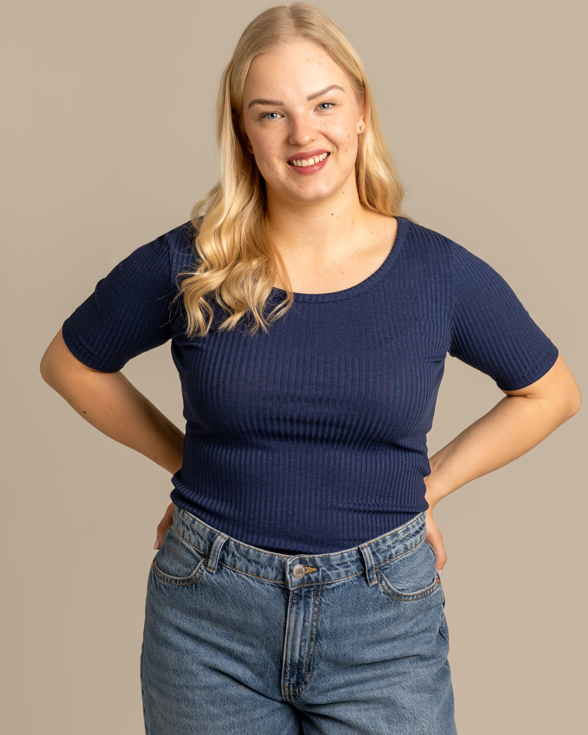 Ribbi t-paita avara, meri