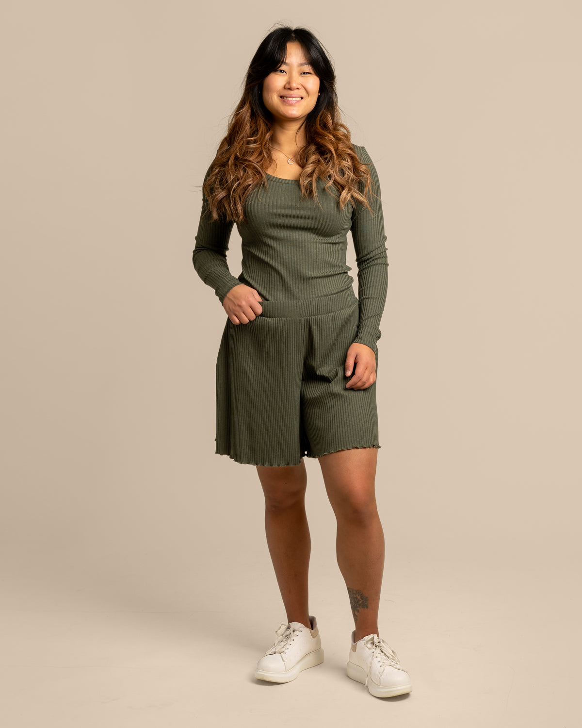 Ribbishortsit, khaki