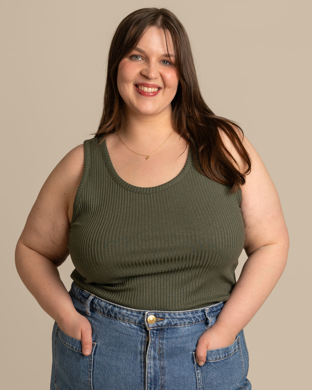 Ribbitoppi avara, khaki